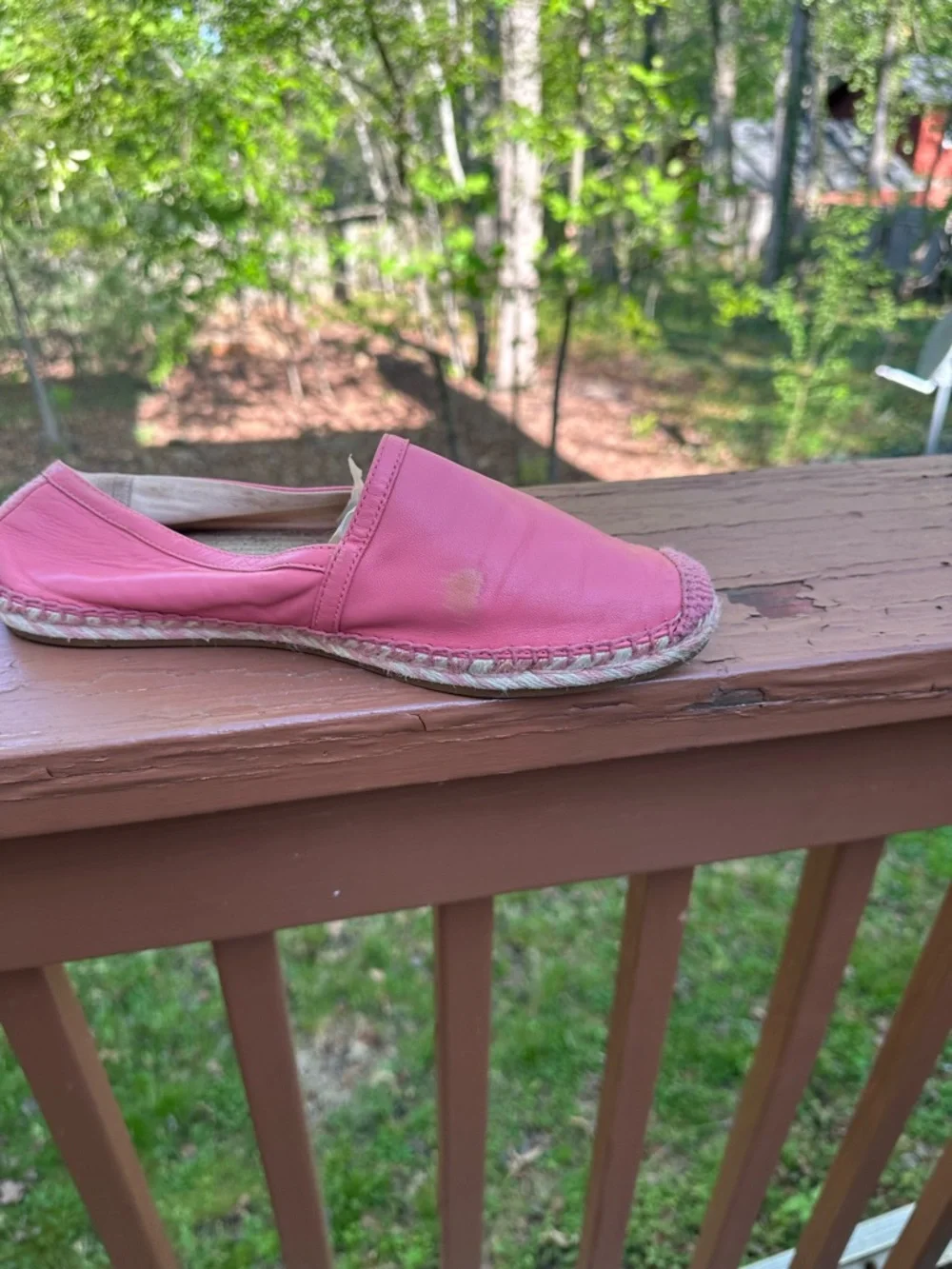 Coach pink leather espadrille shoes
